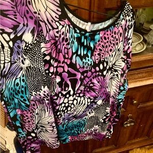Rue21 Purple and Blue Butterfly Print Blouse